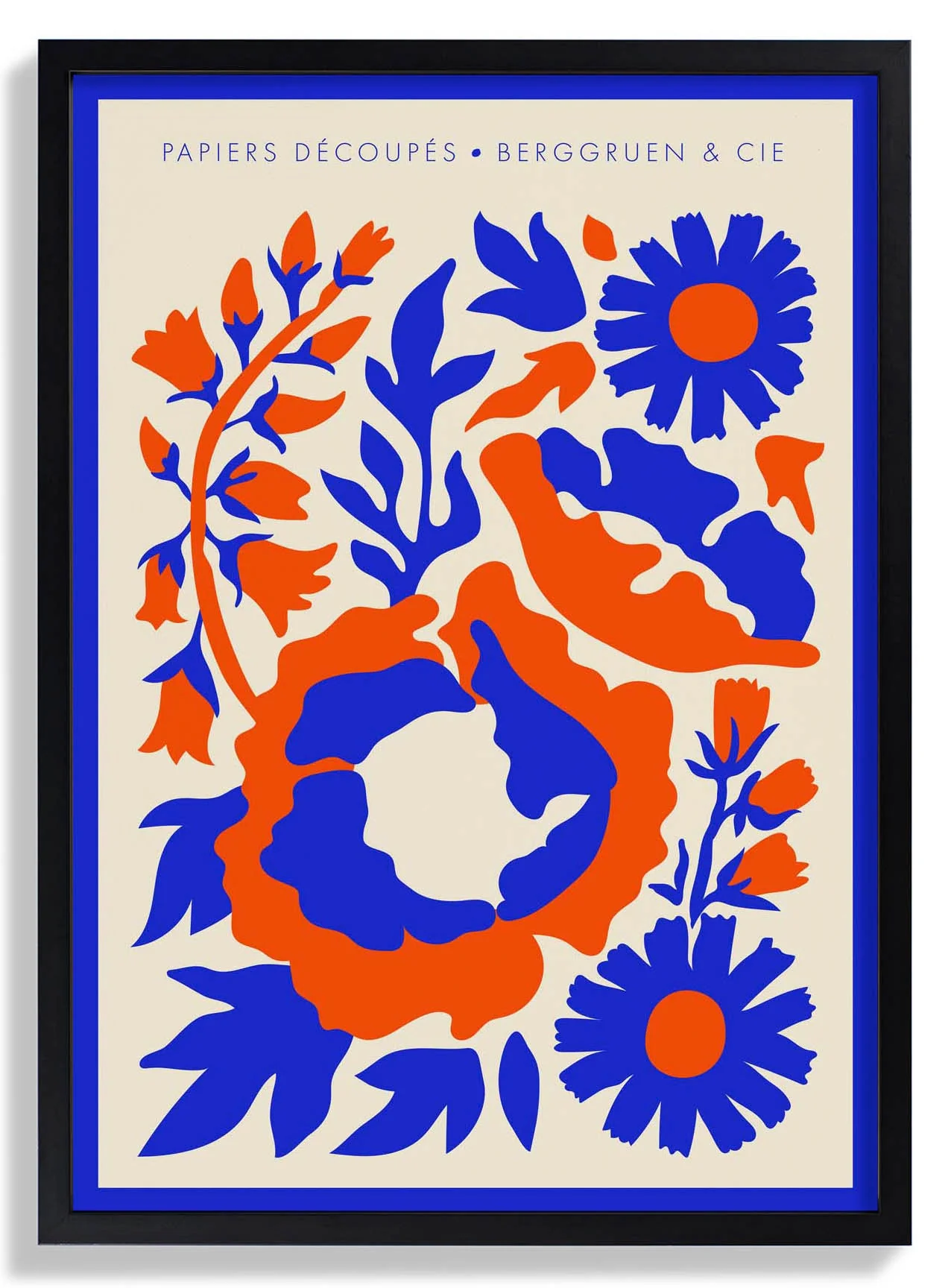 Contrast Flowers Orange Blue Papiers Découpés Kunstausstellung