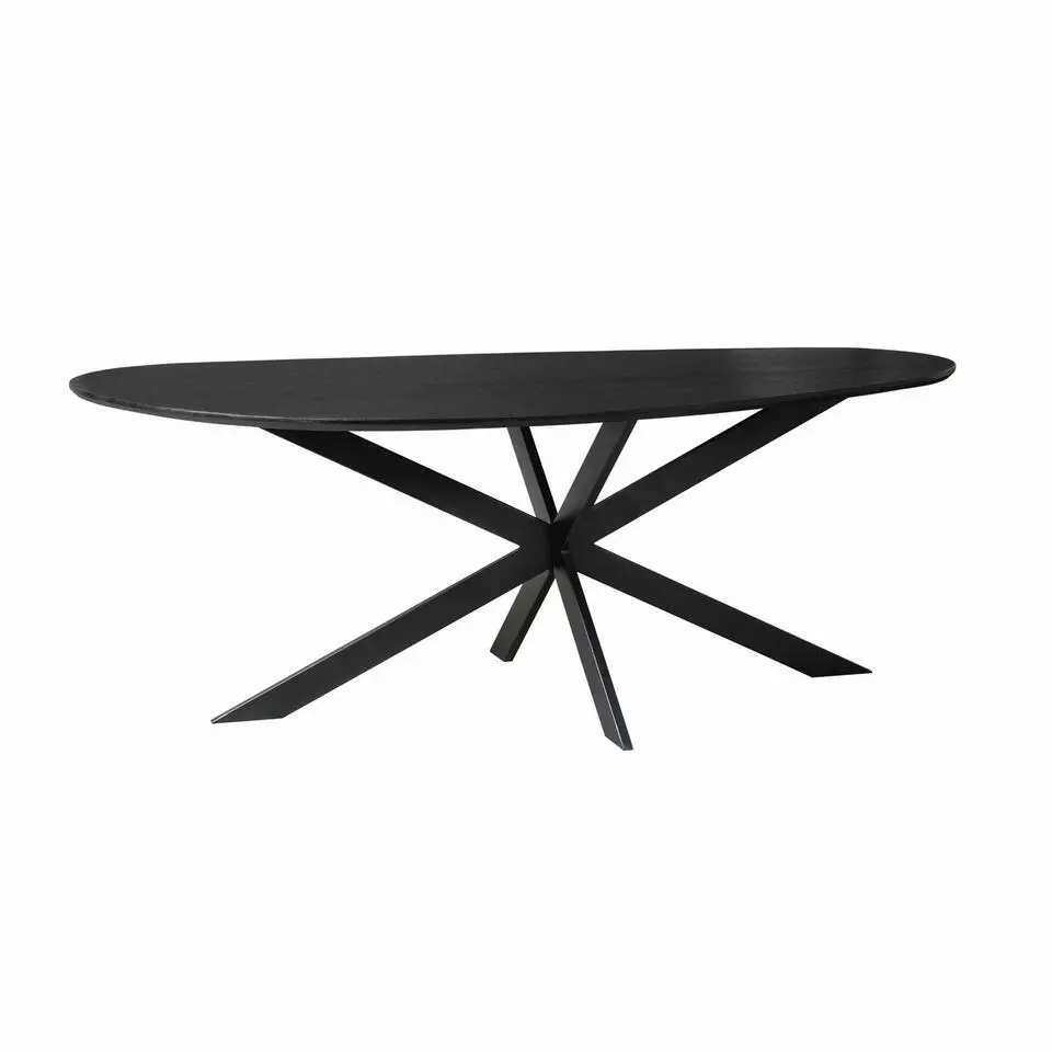 Eettafel Organisch Zwart Hout - 180x84x76cm - Cloud