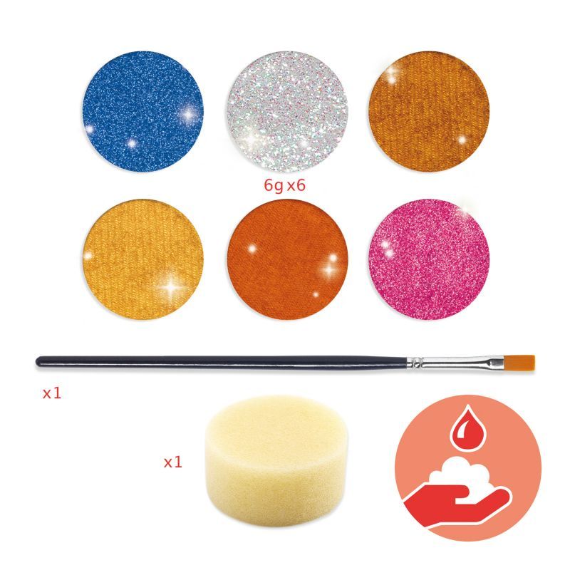 Palette de maquillage 6 couleurs effet métal Djeco