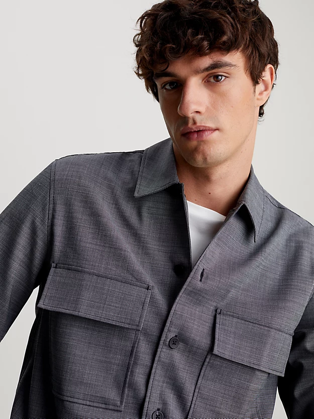 Camisa texturizada em mistura de lã