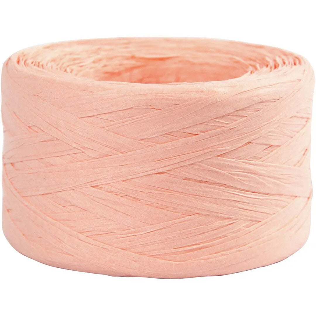 Creativ company rol raffia papiergaren - lichtroze - 100m