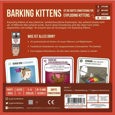 Asmodee Exploding Kittens - Barking Kittens [Erweiterung]