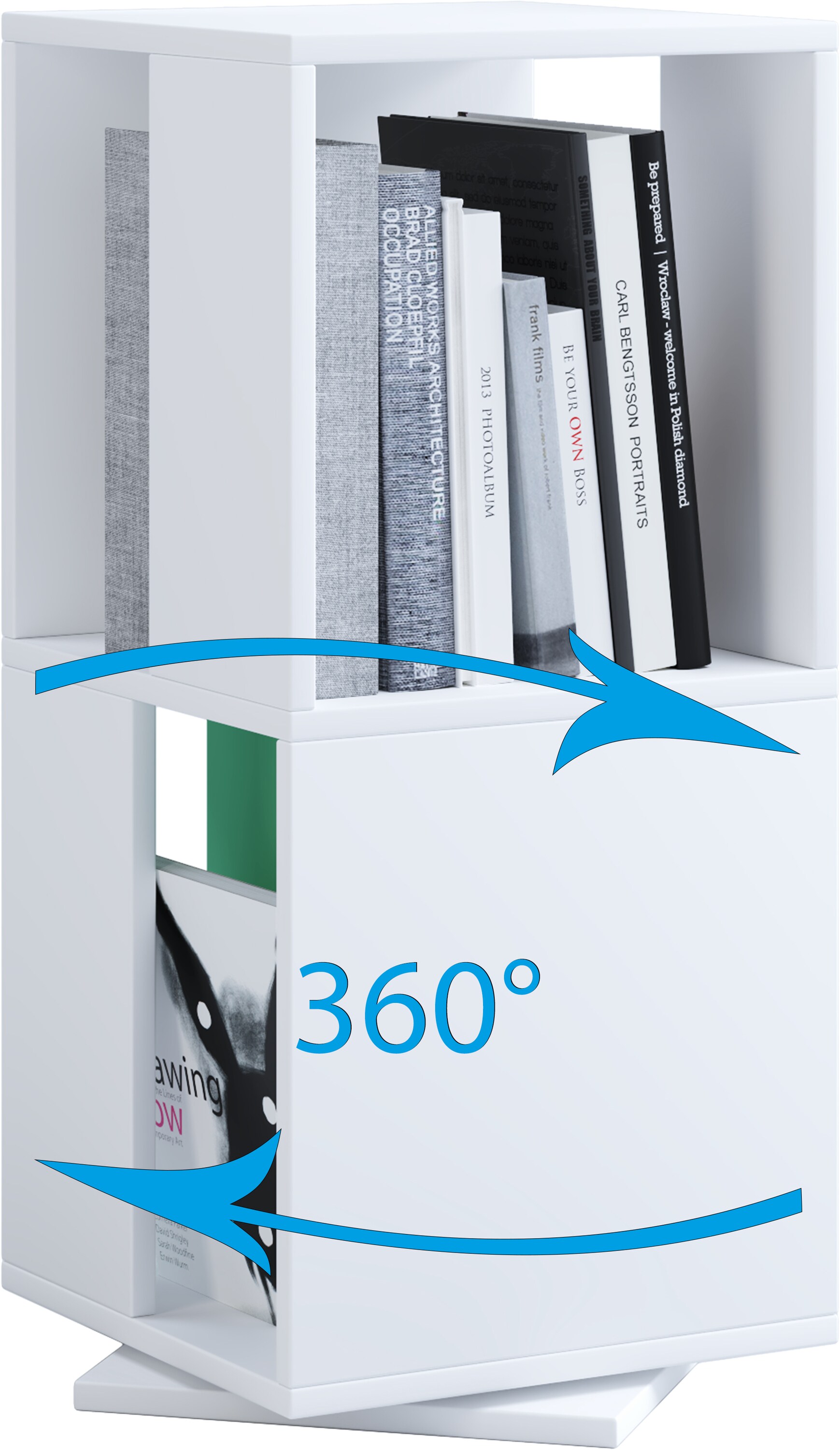 VCM Holz Stand Regal Büroregal Aktenregal Bücherregal drehbar Rondell Stifta L