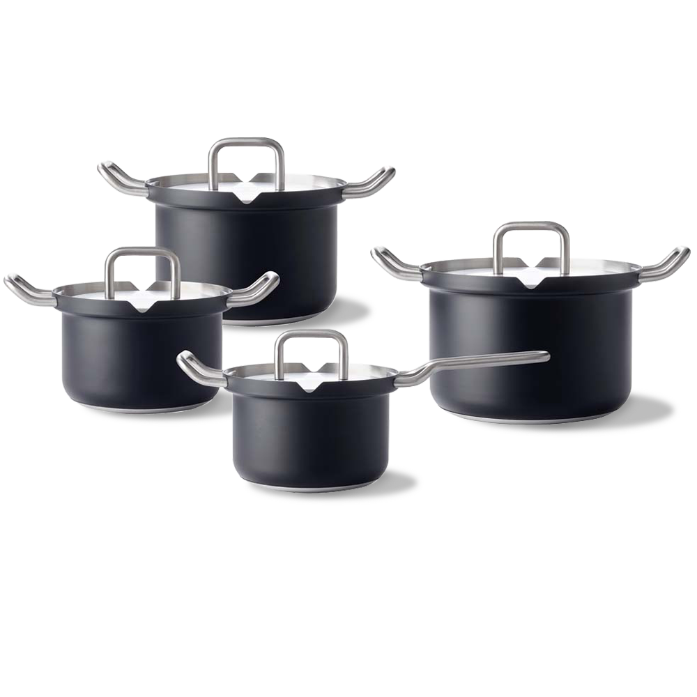 Q-linair Master Black RVS pannenset 4-delig