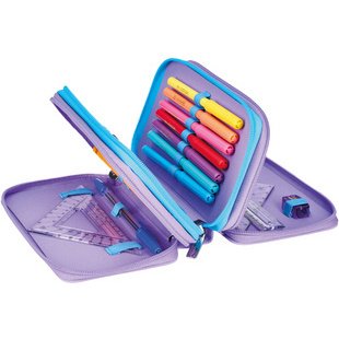 Étui scolaire triple 'Little Monster', 31 pièces