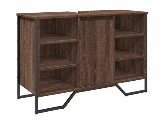 Armoire lavabo de salle de bain chêne marron 91x35x60 cm