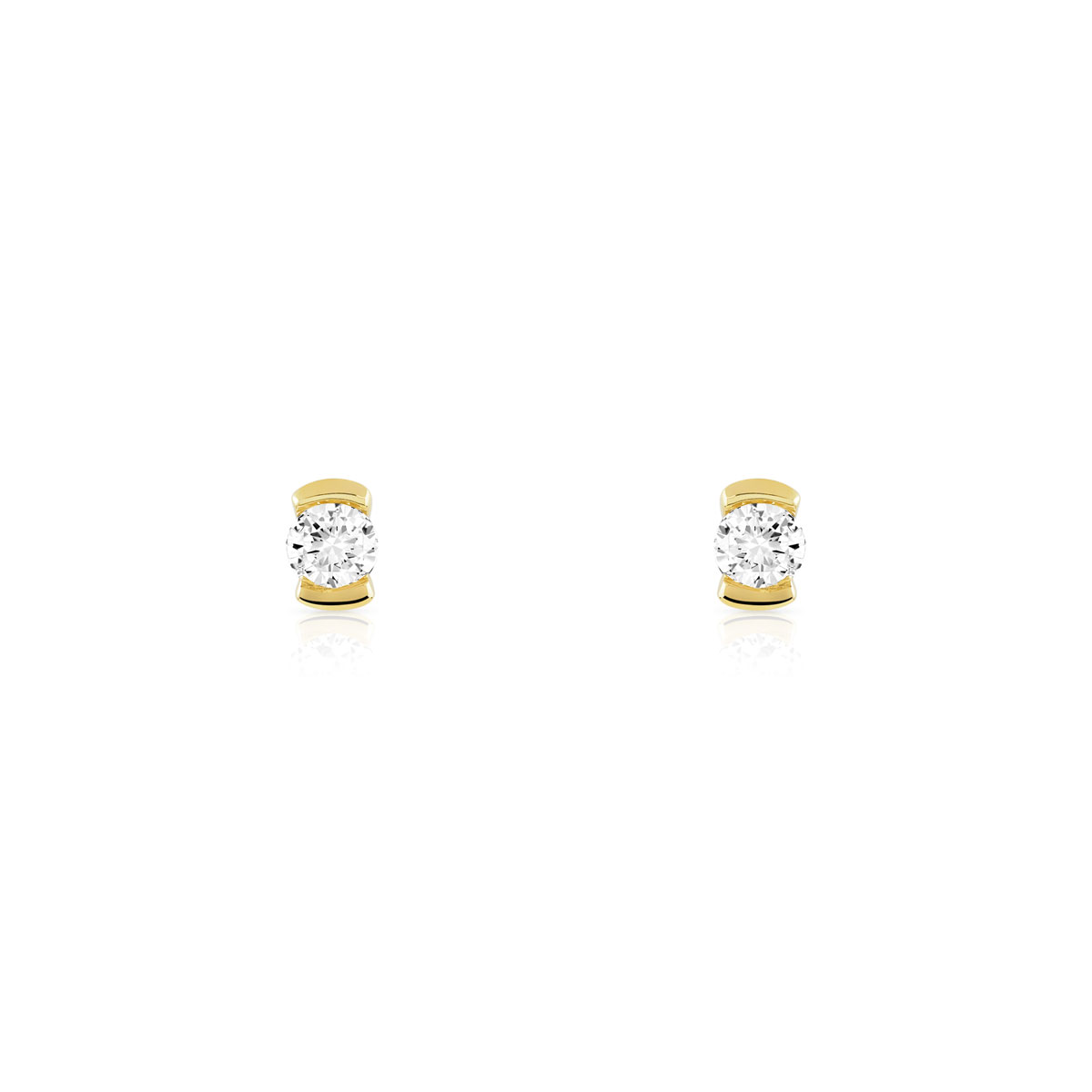Boucles d'oreilles or jaune 750 diamant 0.20 carat h/p1