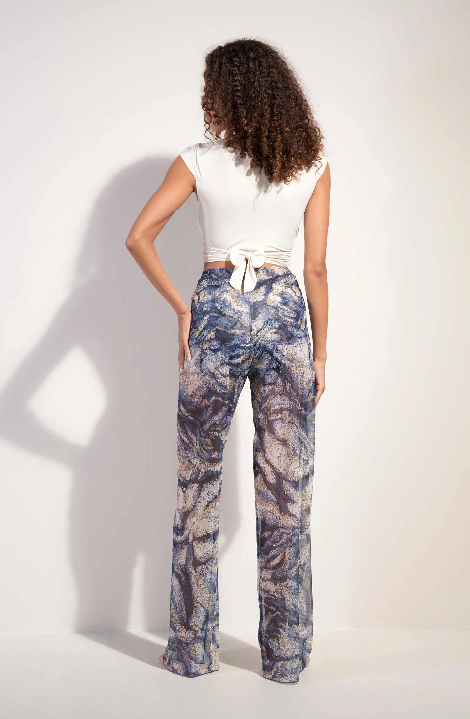 paz Pantalon large en tulle imprimé WAVE Wave