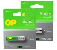 GP Super G-Tech AA / MN1500 / LR06 Alkaline Batterij 8 stuks