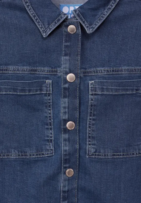 Jeans Overshirt - mid blue wash