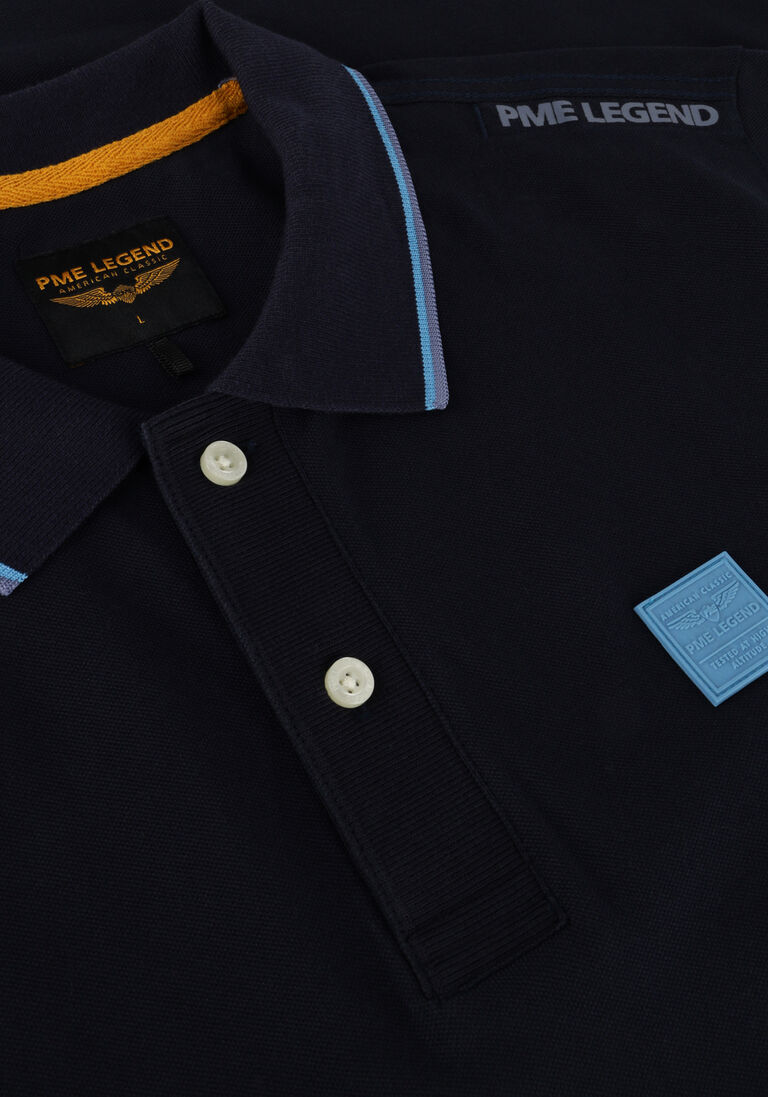 PME LEGEND donkerblauwe pme legend polo short sleeve polo stretch pique