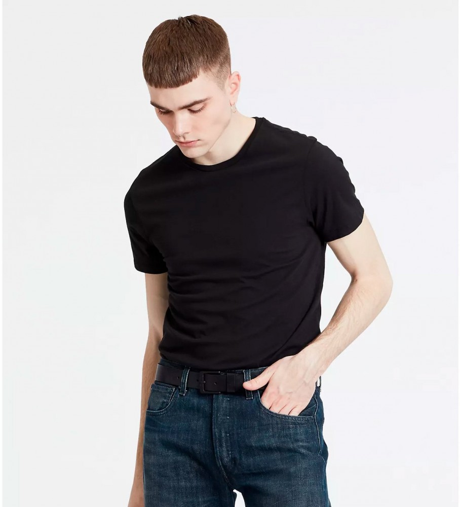 Conjunto de três camisetas pretas de gola redonda da Levi's