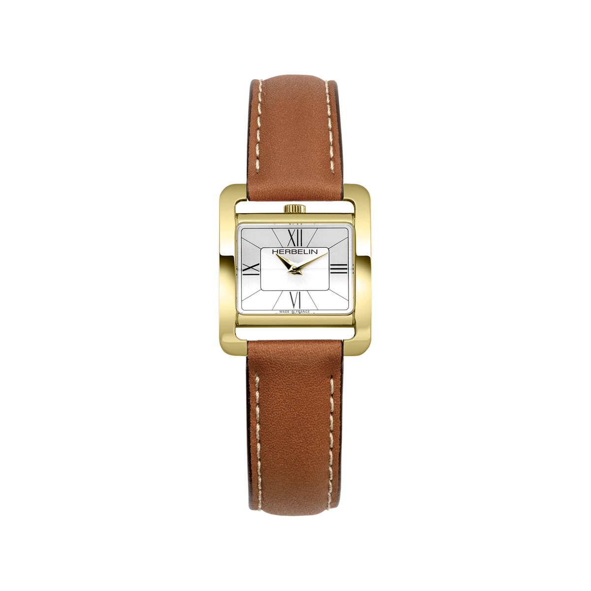 Montre HERBELIN Vème avenue femme bracelet cuir marron