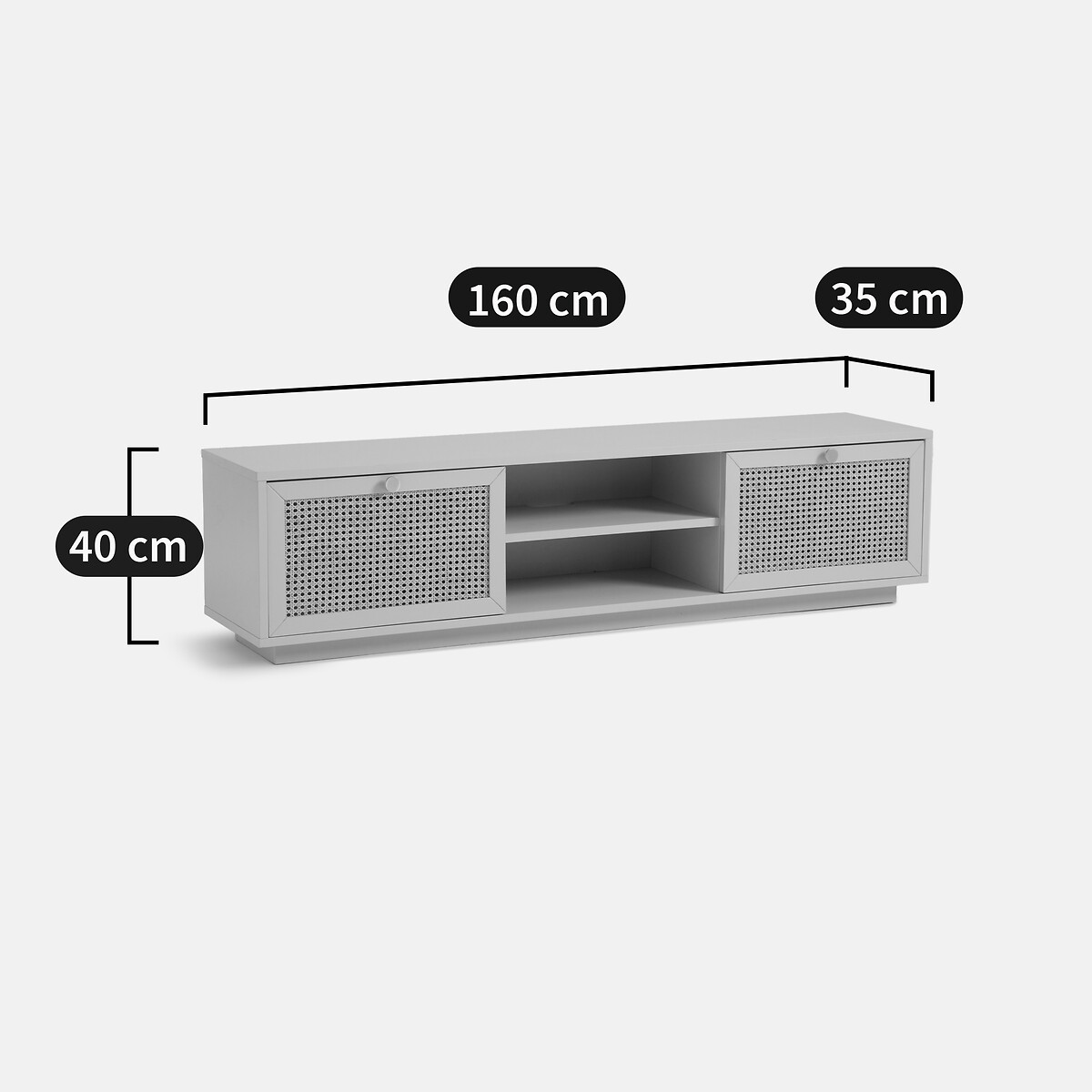 LA REDOUTE INTERIEURS<br>Móvel TV HiFi 2 portas 2 nichos, Paola
