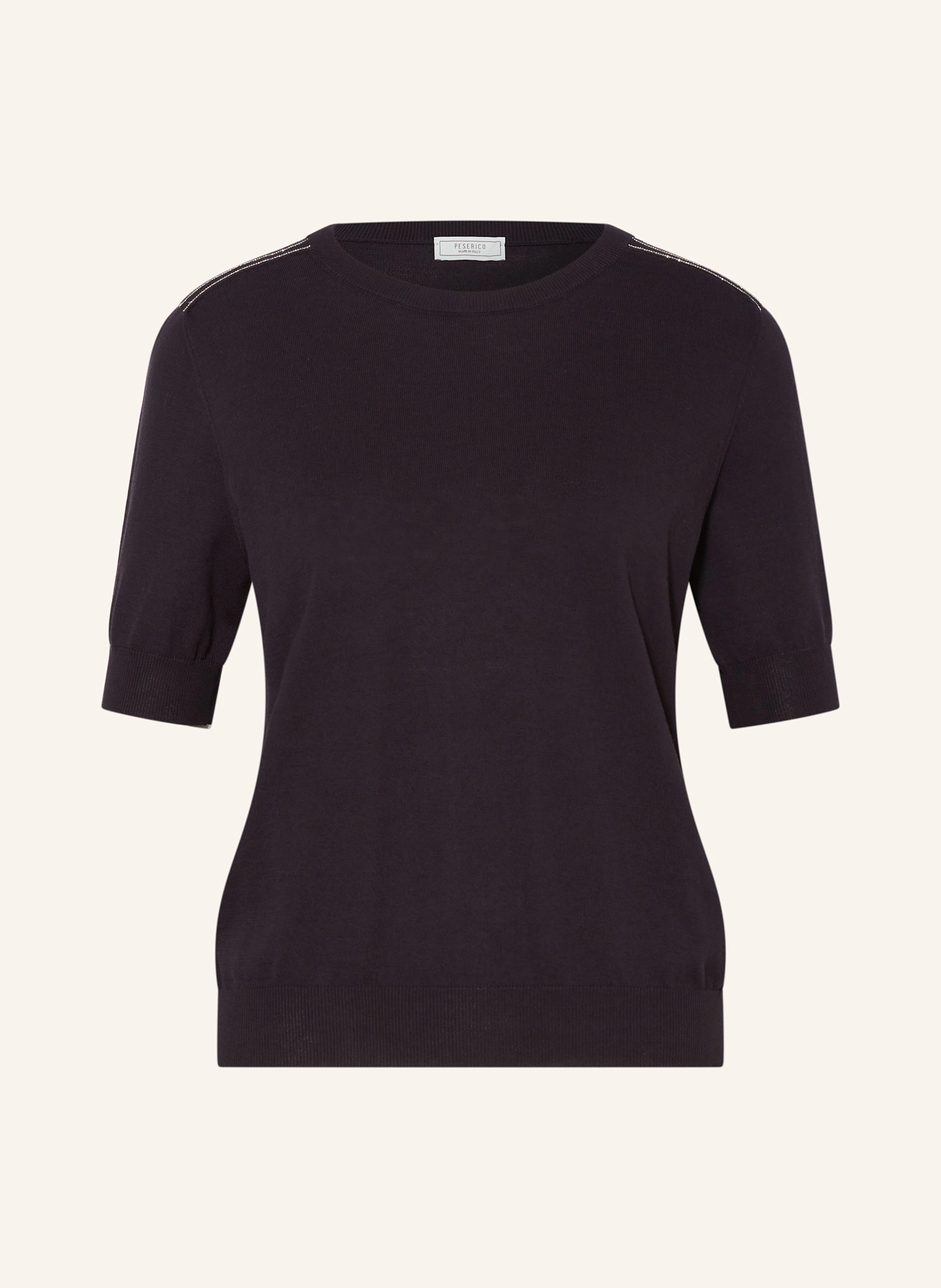PESERICO Strickshirt mit Schmuckperlen