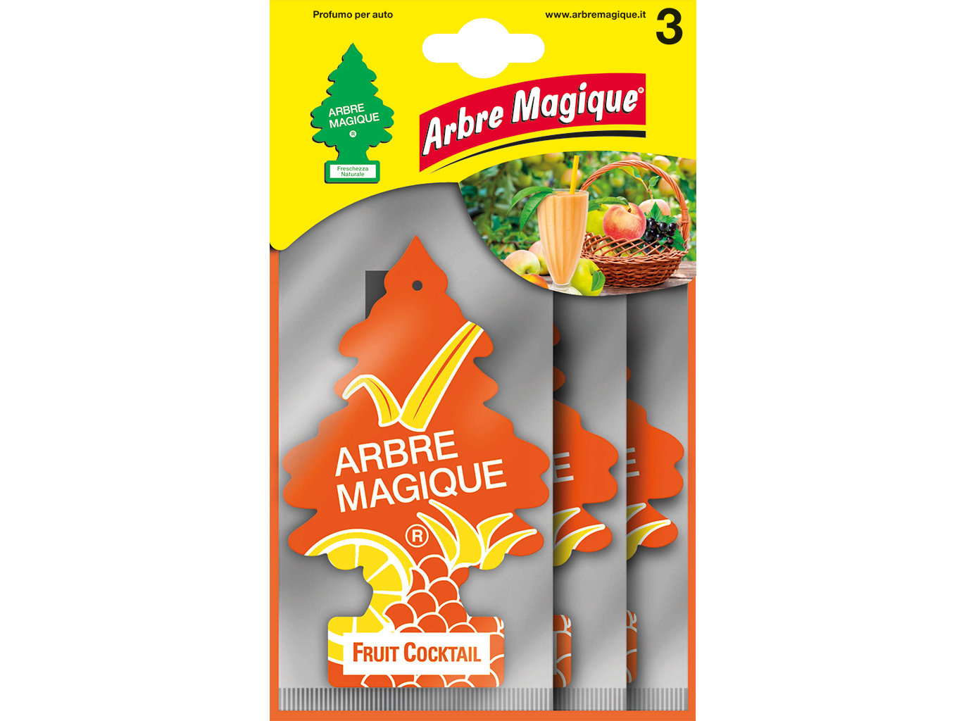 AMBIENTADOR AUTO ARBRE MAGIQUE FRUIT COCKTAIL PACK3