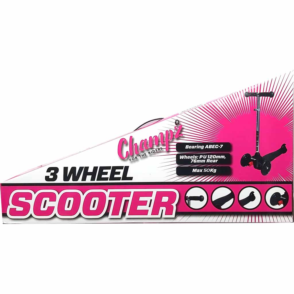 Scooter mit 3 Rädern Schwarz