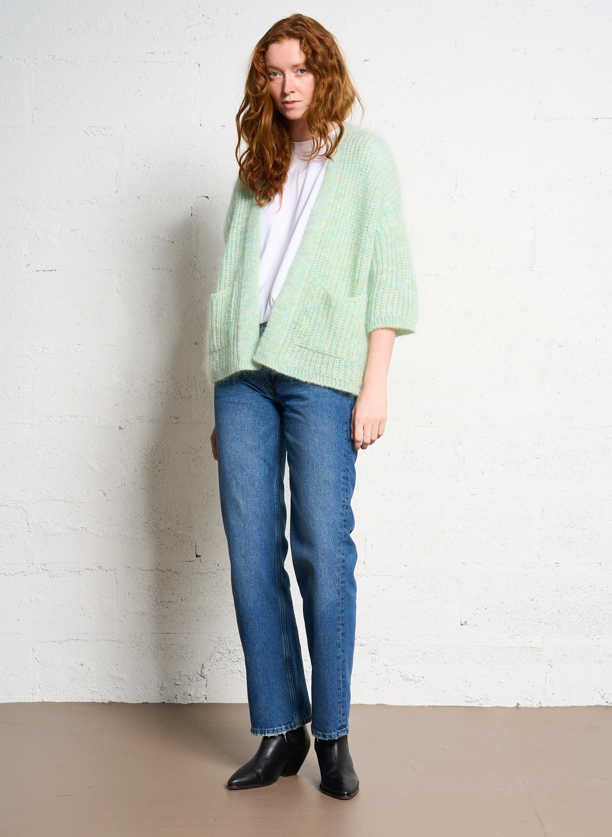ALIX BIS - Gilet tricot en laine mélangée | Vert