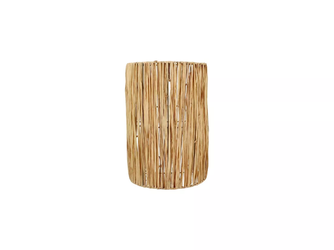Now's Home - Cache Ampoule Mural En Raphia Naturel 21x15xh32cm El Nido