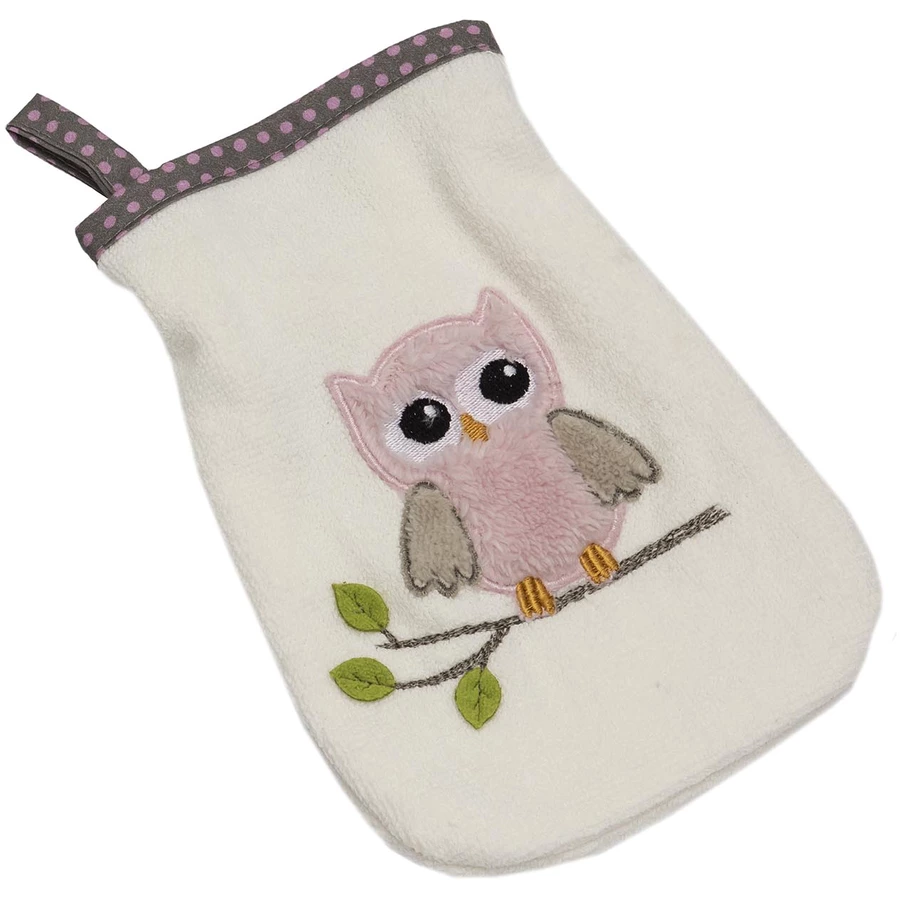 Be Be 's Collection Waschhandschuh Eulen rosa
