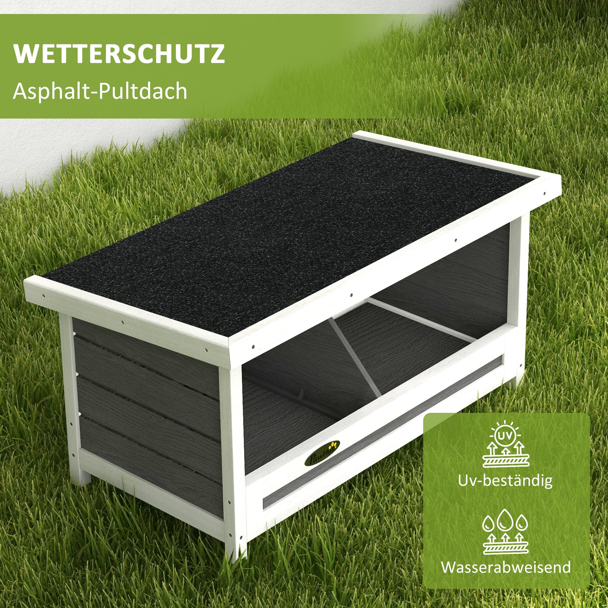 PawHut Nistkasten mit Platz für 2 Hühner schwarz 66L x 37B x 34H cm