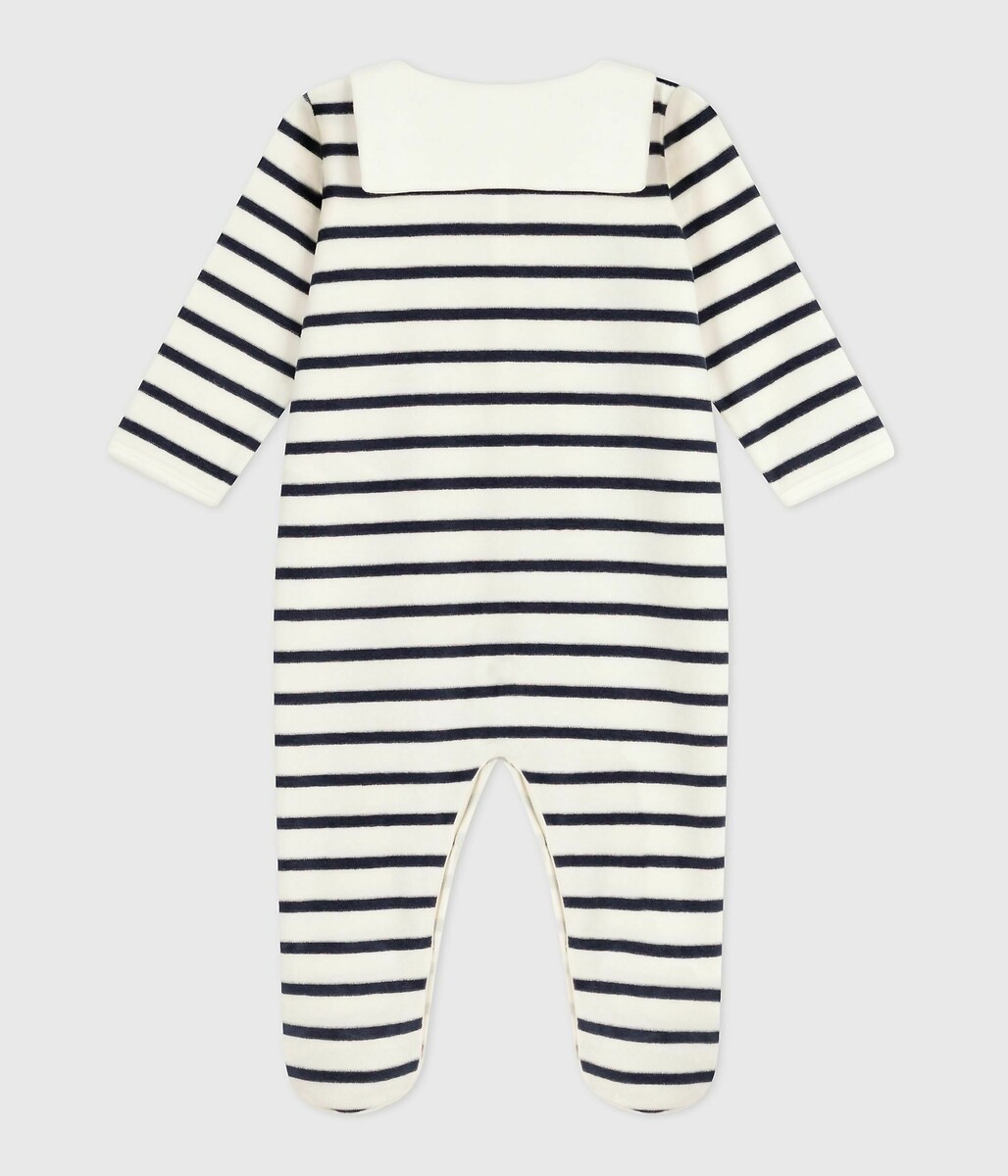 PETIT BATEAU<br>Pijama de veludo com listras