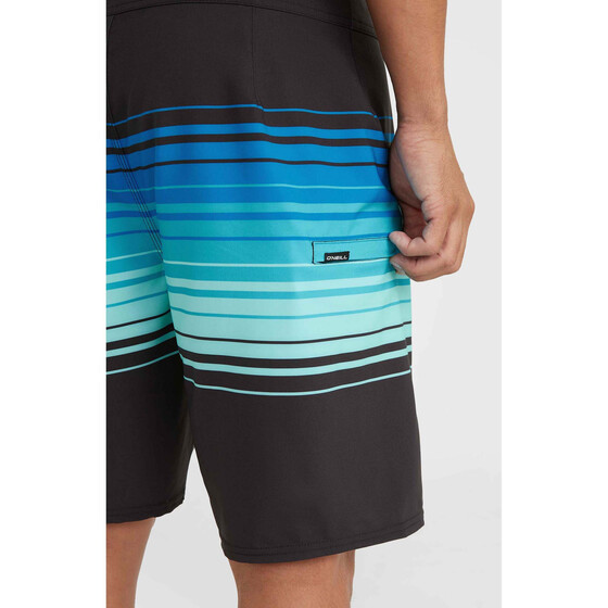 O'Neill Hyperfreak Heat Stripe Line 19'' Boardshorts Black Stripe Panel Men SU24