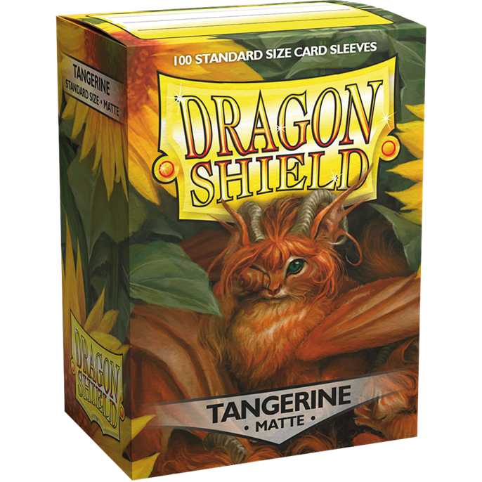 Protège-cartes : 63x88mm Matte Tangerine Dragon Shield - Lot de 100