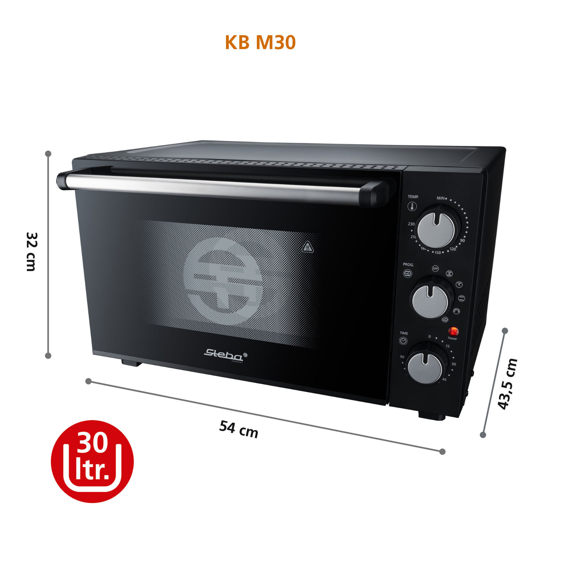 STEBA Grillbackofen KB M30 - schwarz - 30 Liter - 1500 Watt