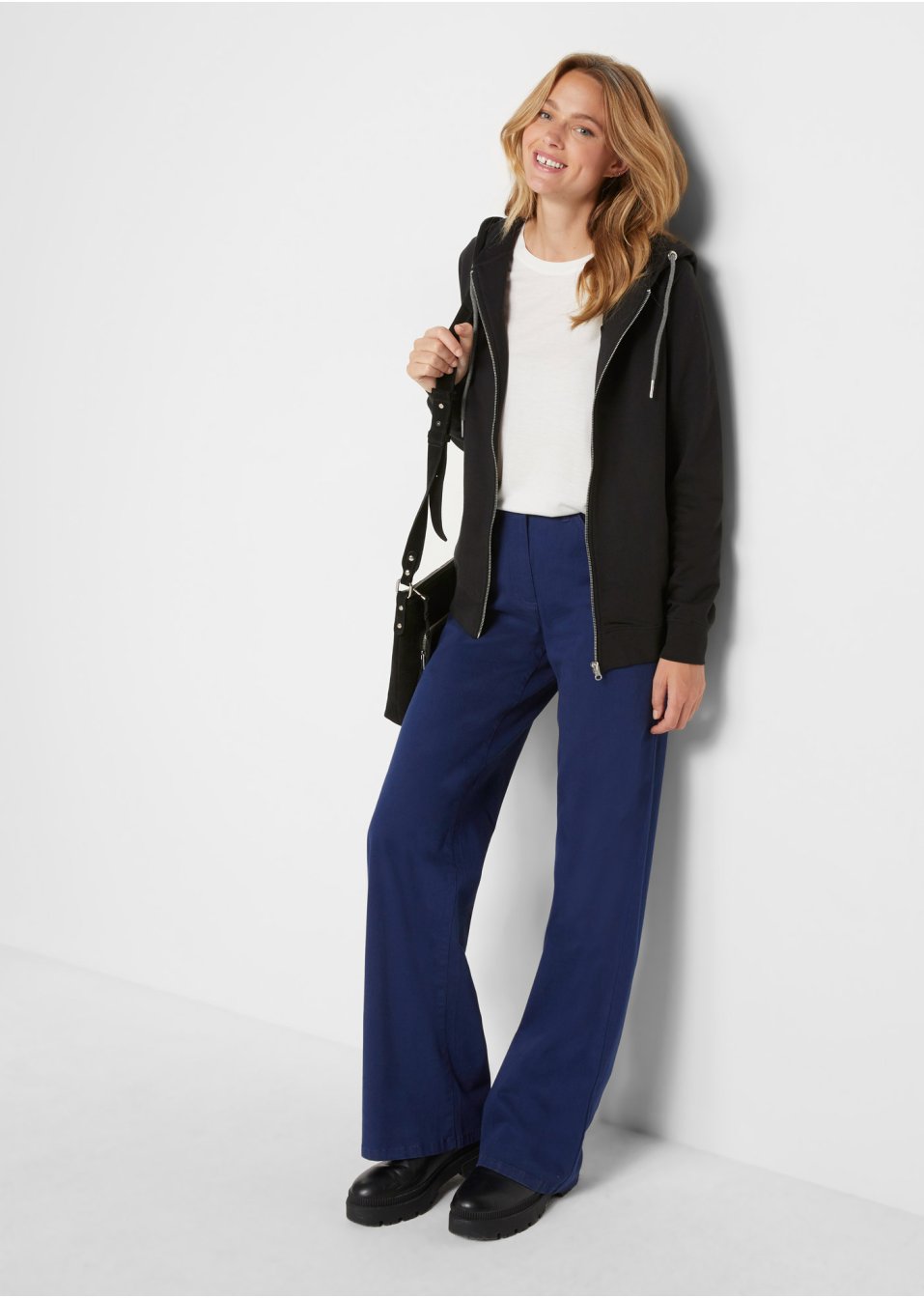 Gilet sweat à capuche avec poches latérales