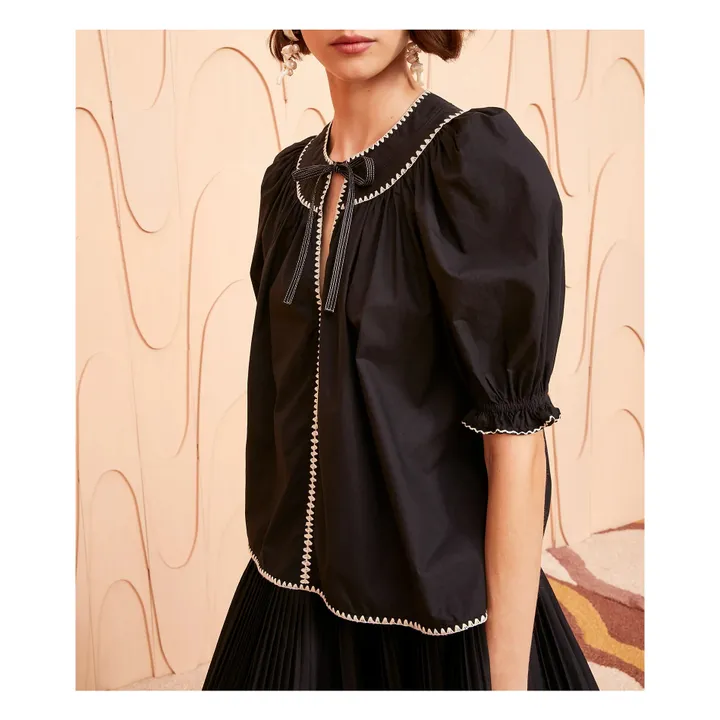 Ulla Johnson Blouse Ruby Popeline de Coton | Noir