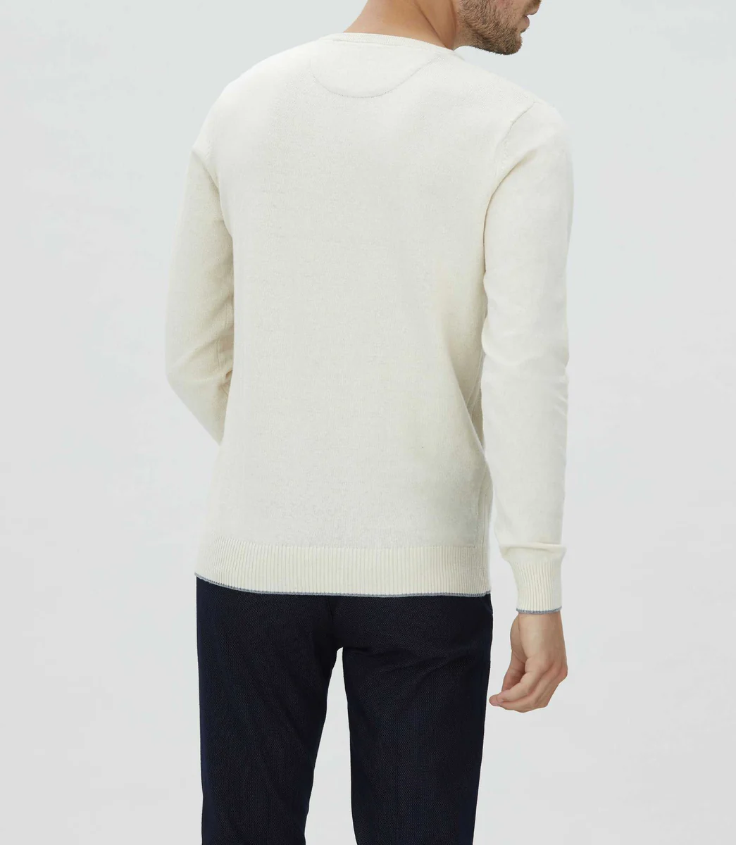 Pull col V écru 