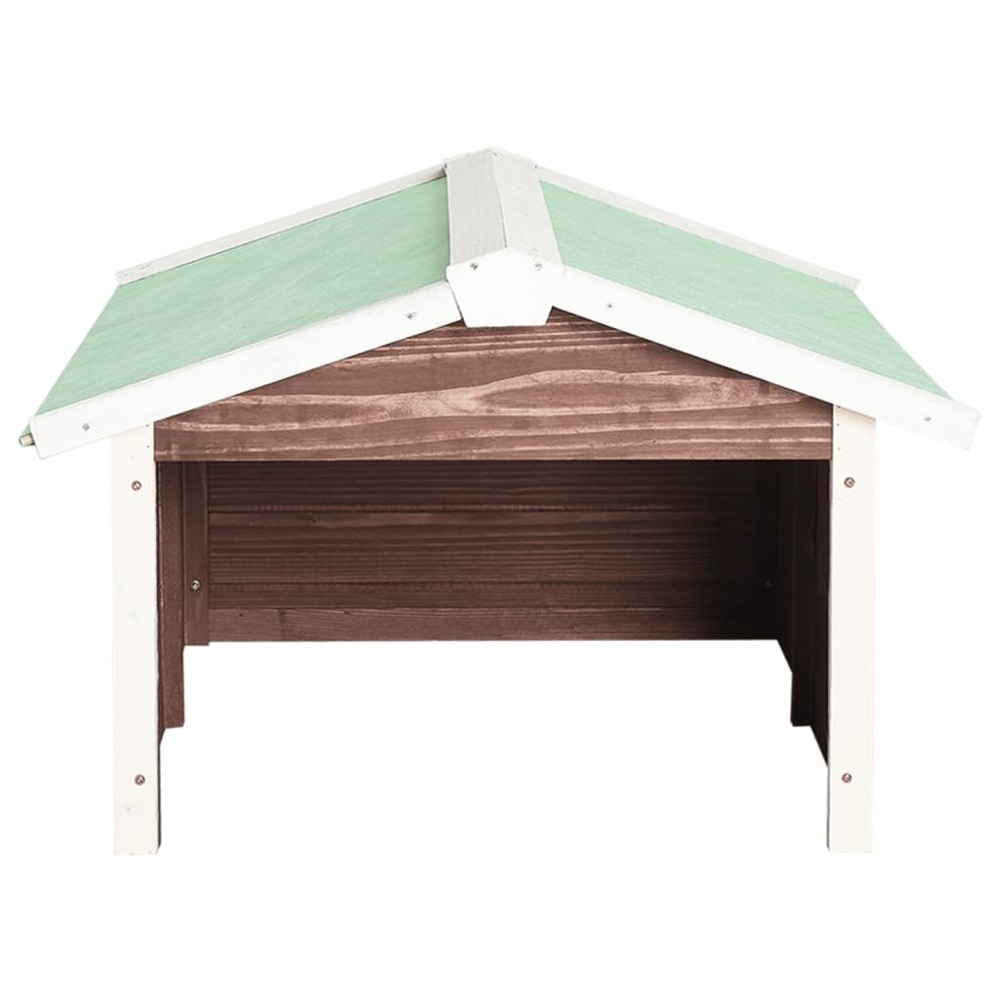 Garage de tondeuse à gazon 72x87x50 cm moka et blanc sapin