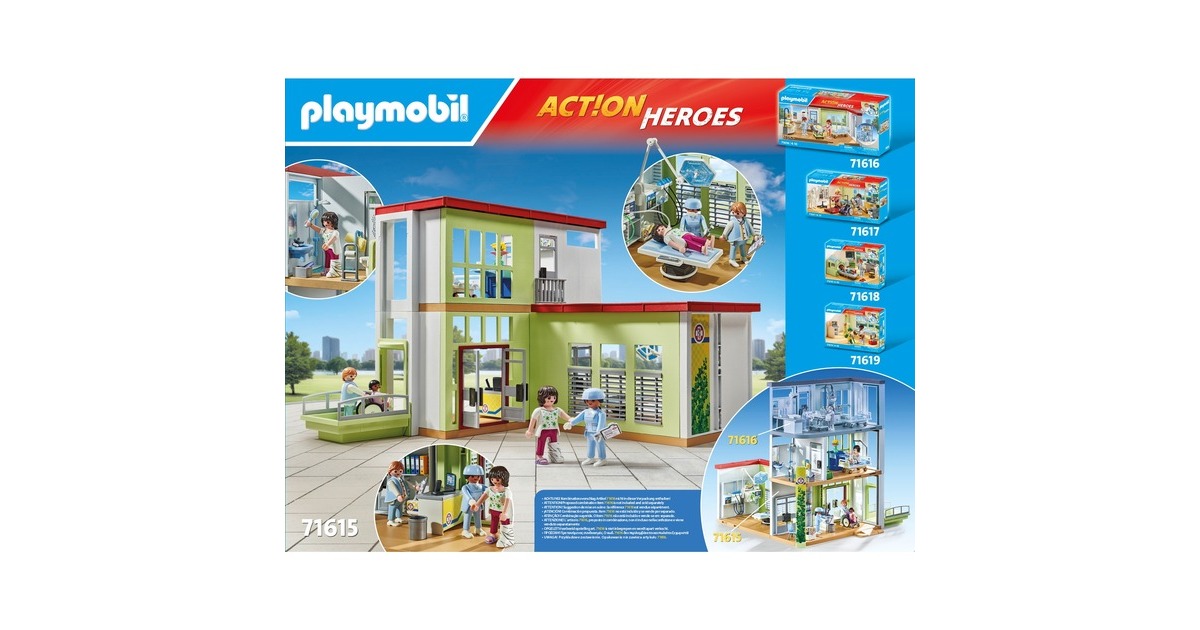 PLAYMOBILAction Heroes - Modern ziekenhuis  Constructiespeelgoed  (71615)