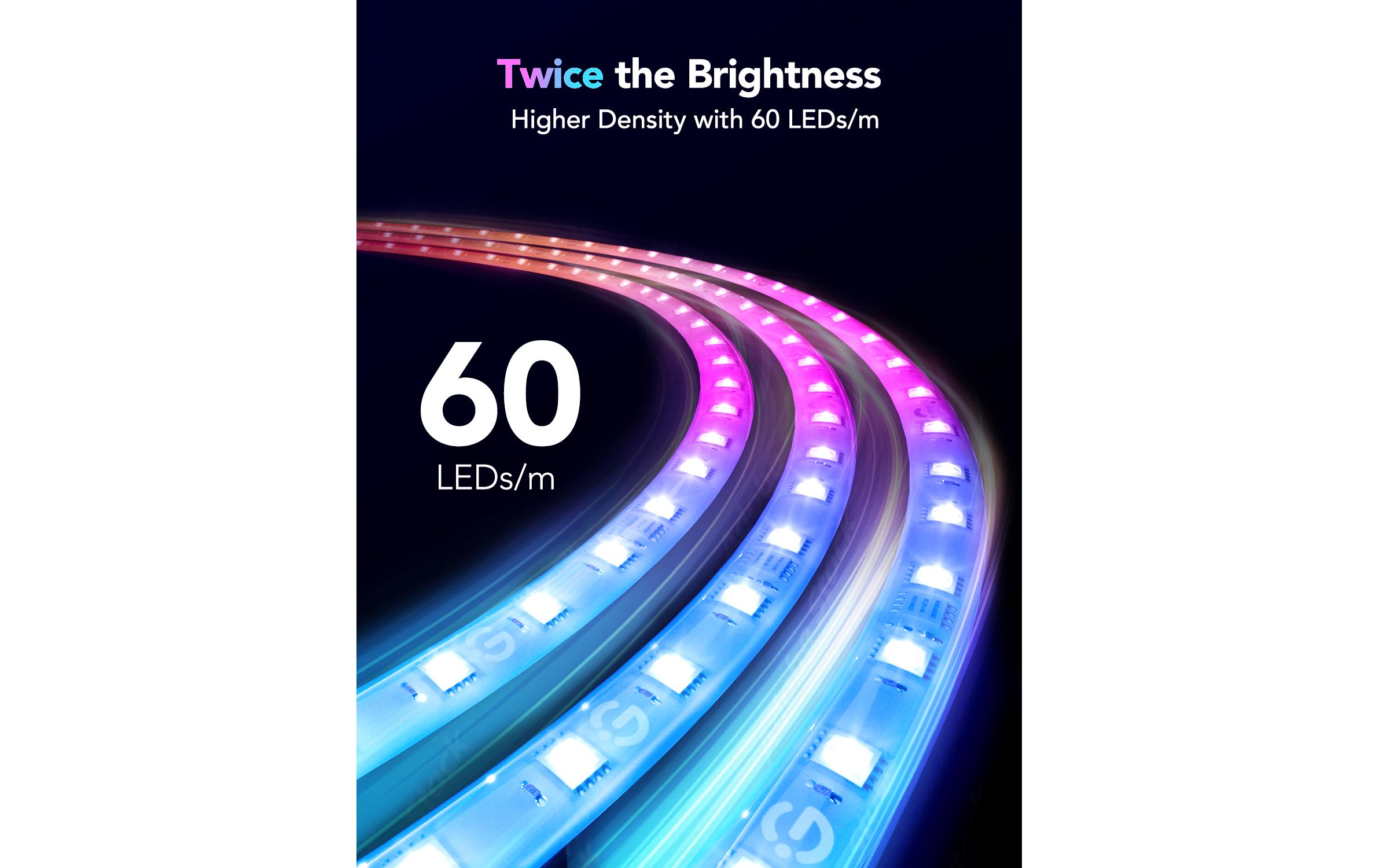 LED Stripe M1 Wi-Fi + Bluetooth, 5 m, RGBIC<br>LED-Leuchtstreifen mit Schutzbeschichtung