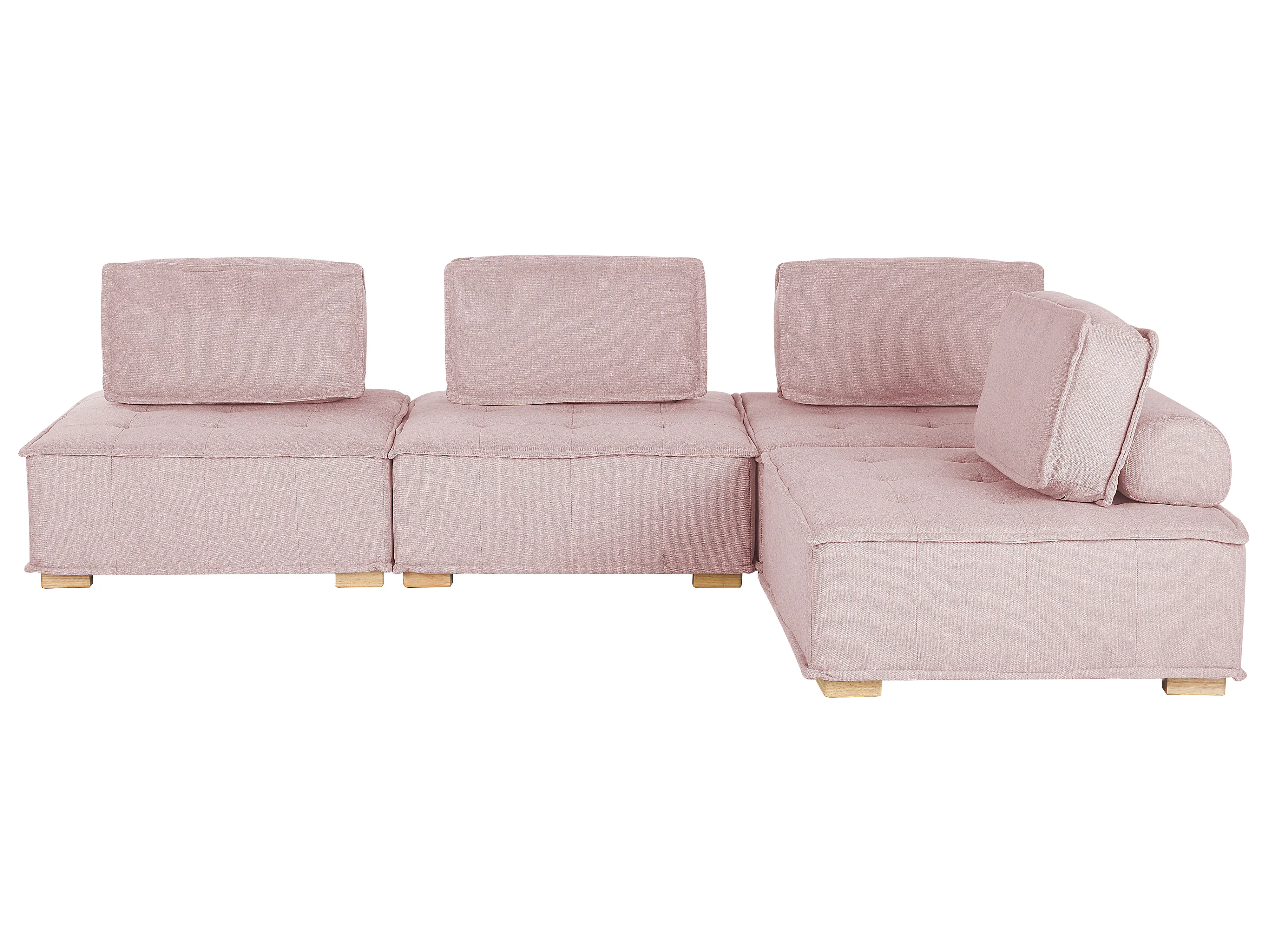 Modulaire hoekbank 4-zits TIBRO Stof Roze rechtszijdig