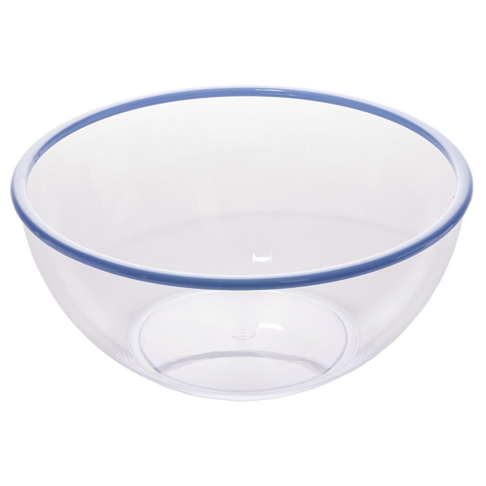 Saladier plastique transparent bordure coloré Ø28xH12,2cm