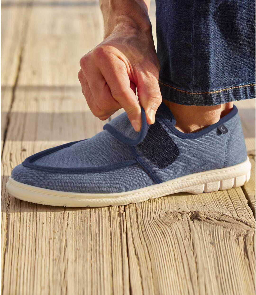 Mocassins en Toile Scratchés