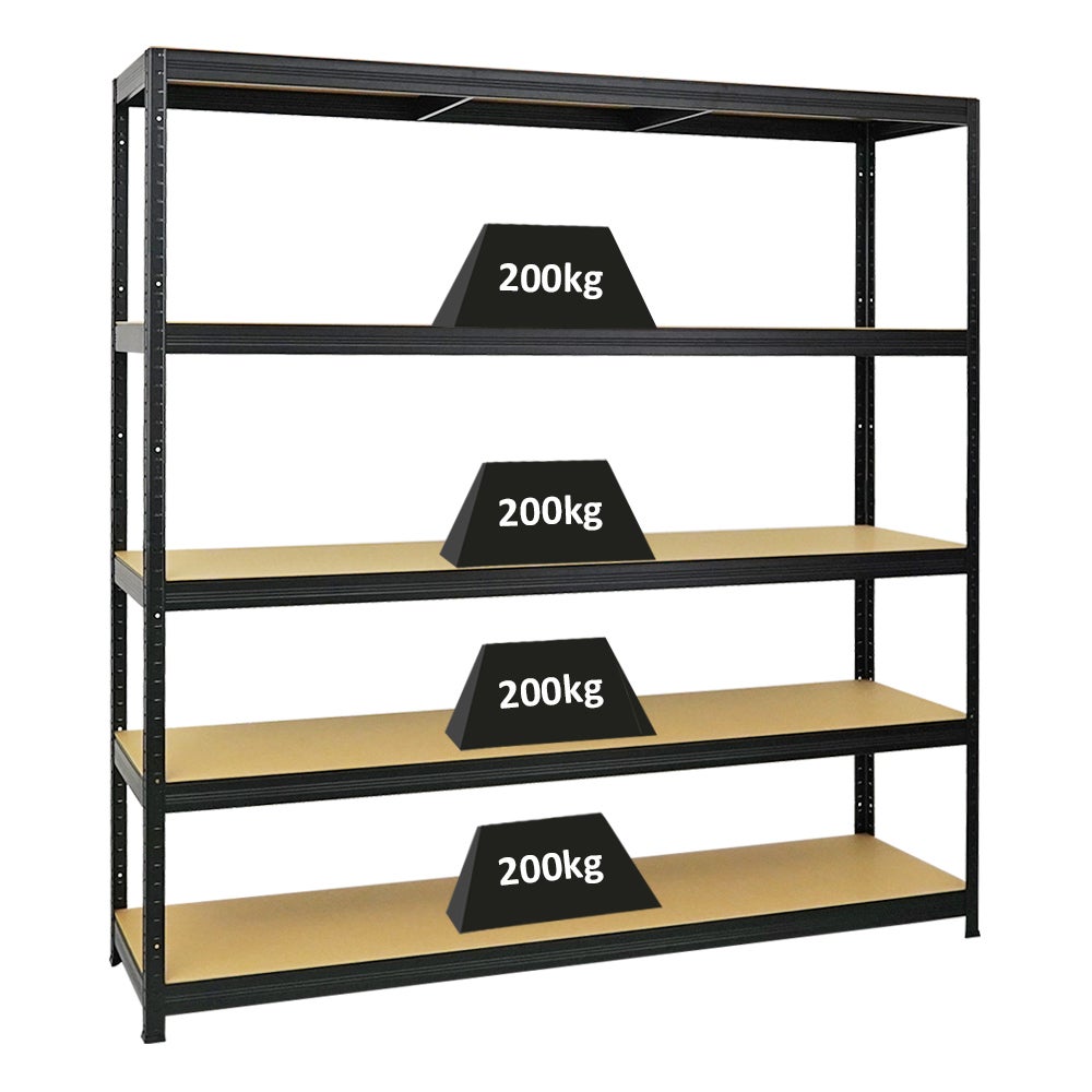 PROREGAL Heavy-Duty stellingkast Giant Elephant HxBxD 180 x 180 x 45 cm Draagvermogen 200 kg Zwart