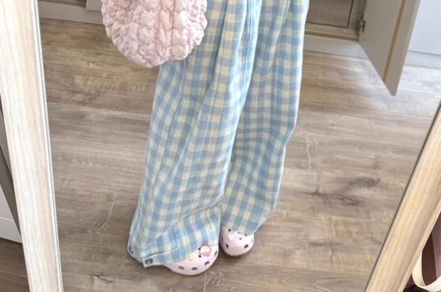 GOUB - High Rise Gingham Wide Leg Broek