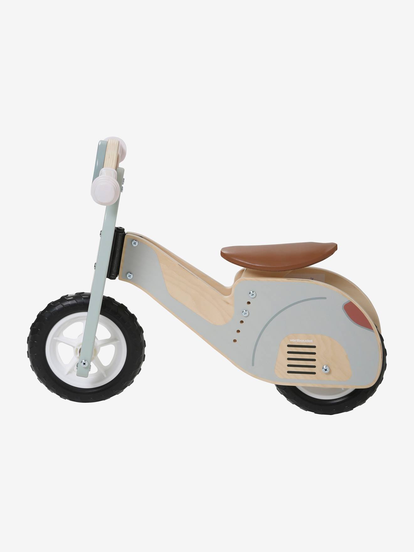 Scooter draisine de madeira FSC® lisa verde-médio com motivos