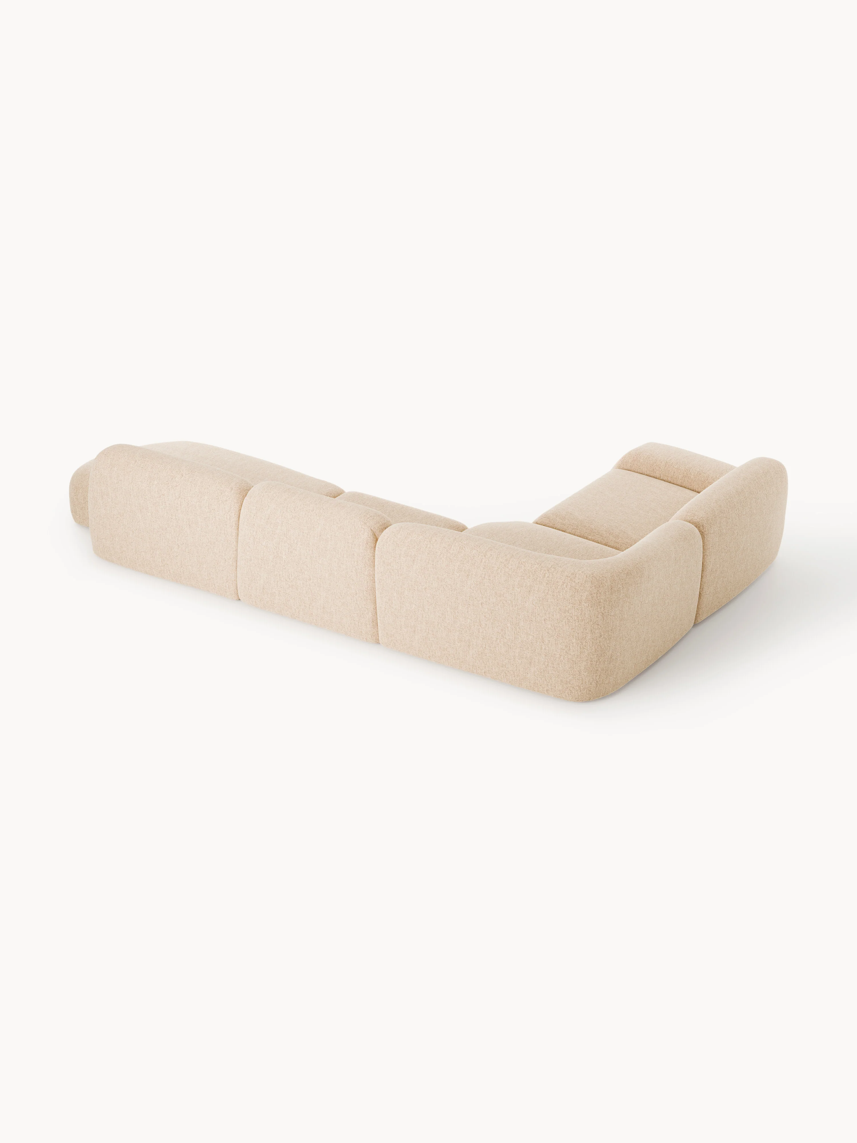 Modulaire bouclé XL hoekbank Wolke met chaise longue