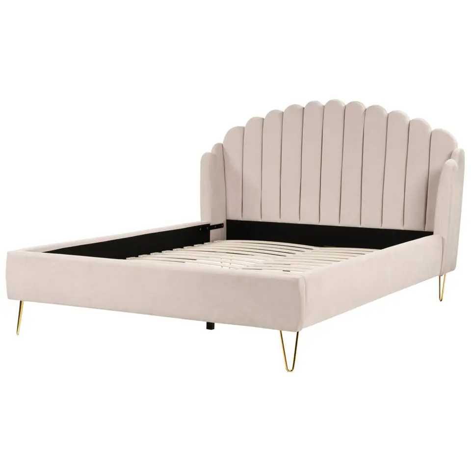 AMBILLOU - Bed - Lichtbeige - 180 x 200 cm - Polyester