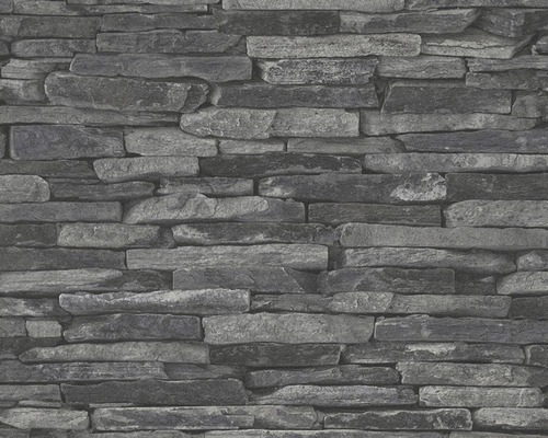Vliesbehang 9142-24 Best of Wood'n Stone steen antracietgrijs