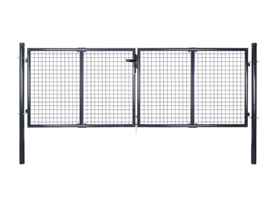 Portail en maille de jardin Acier galvanisé 289x75 cm Gris