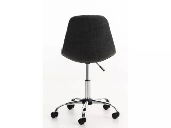 Chaise de bureau - Tissu & Métal chromé - Gris foncé - Emil