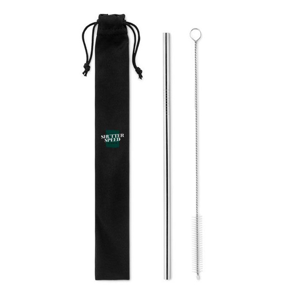 GiftRetail MO9602 - COLD STRAW Paille et brossettes en acier