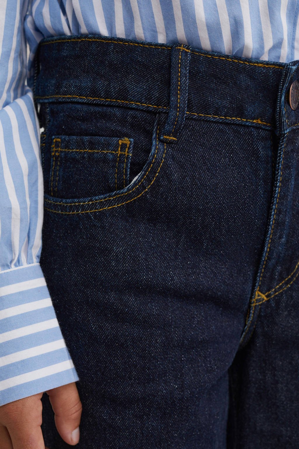 WE Fashion Blue Ridge loose fit straight leg jeans dark blue denim