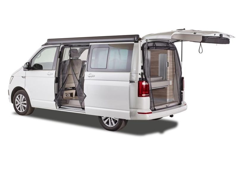 Van Quito Schiebetürenmoskitonetz, fine-mesh, links VW ID B Schiebetürenmoskitonetz Reissverschluss, VW ID Buzz, Beifahrerseite (rechts), Maschenweite Fine-mesh