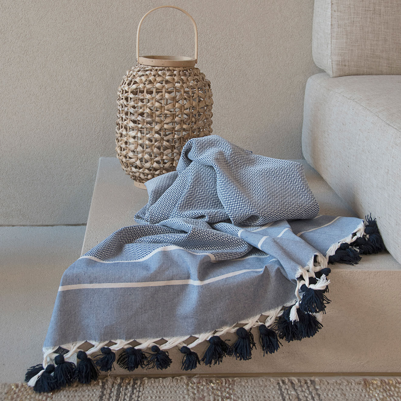 Febronie Plaid Stockholm bleu marine